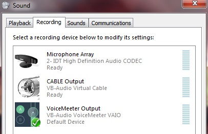 voicemeeter cable output