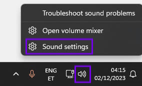 Stereo Mix Step 1 - Sound Icon - Sound Settings